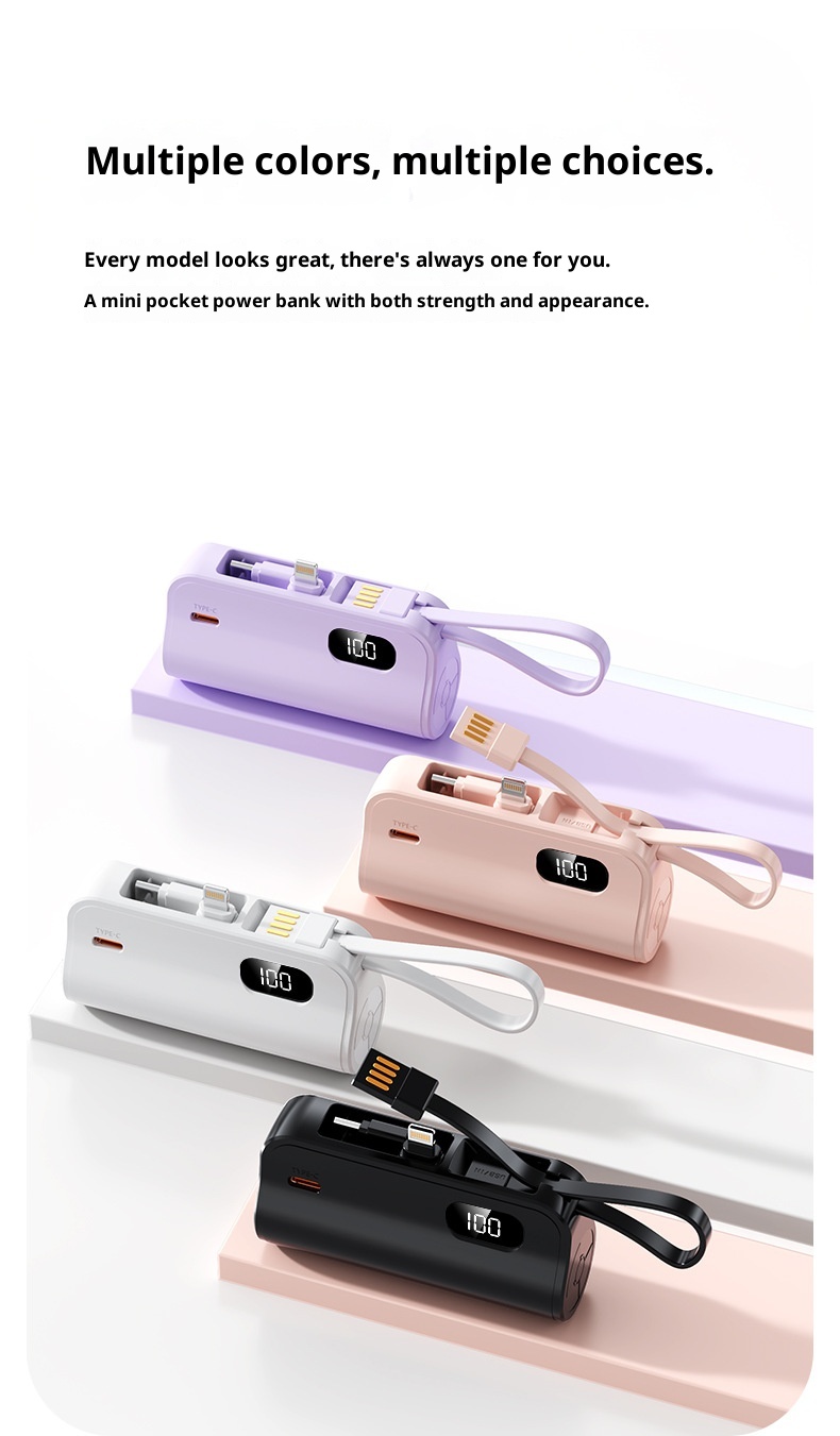 techglobe KC Cross-Border Pocket Capsule Bank 5000mAh Compact Emergency Tail Plug Mobile Power Gift Customization_voghion.com