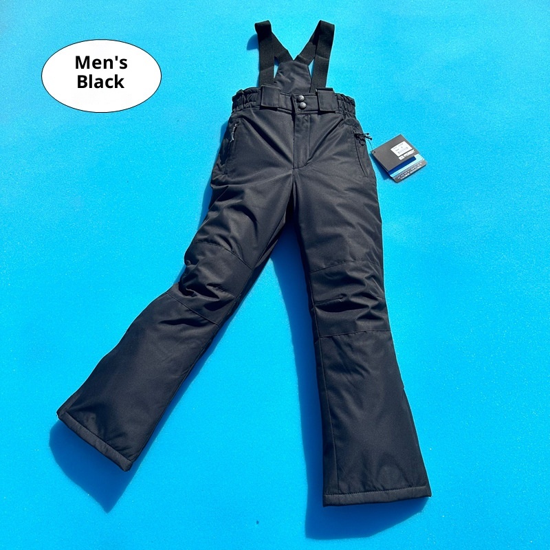 Pantalon de ski enfant 001, chaud, imperméable, coupe-vent et rembourré, avec bretelles, pour le ski en extérieur._voghion.com