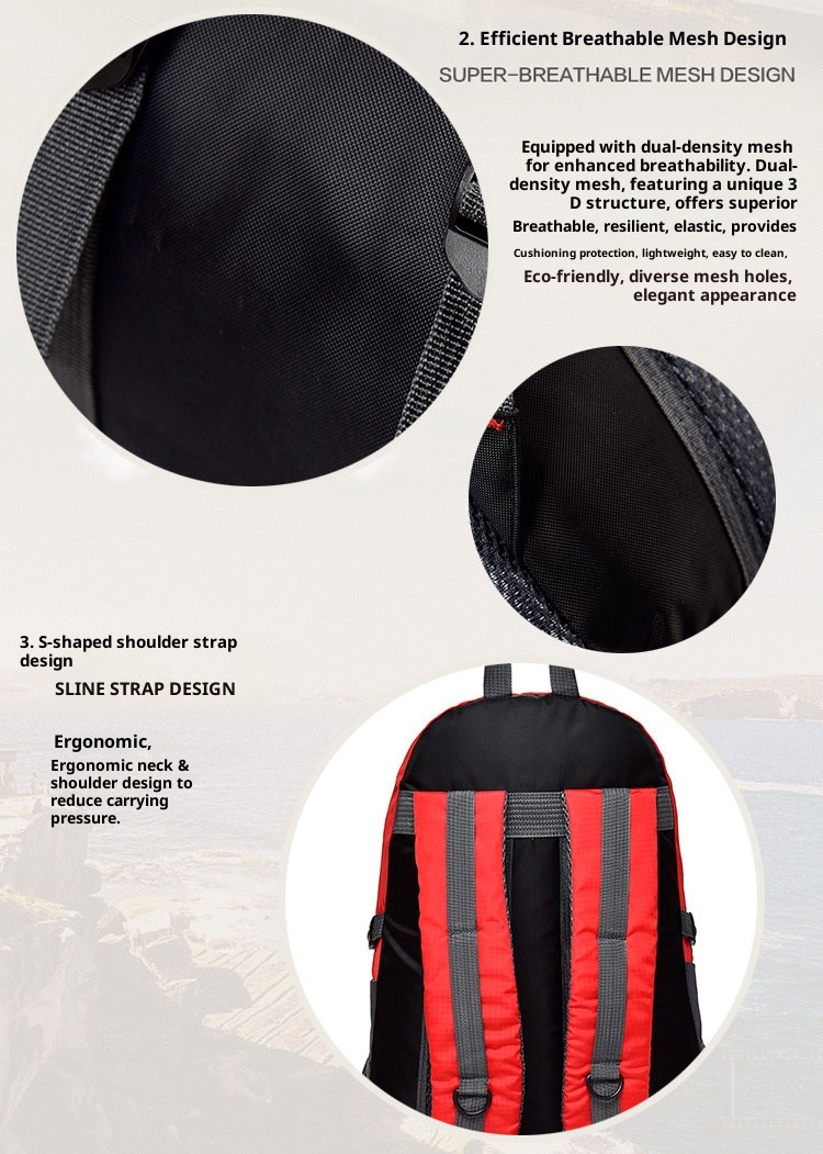 ActiveGo Men's New Lightweight Large Capacity Bag Waterproof Outdoor Multifunctional Travel Hiking Camping Backpack_voghion.com