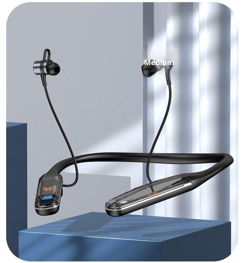 Auricolari sportivi unisex con fascia da collo e display a cristalli liquidi Bluetooth 3C wireless a lunga durata della batteria_voghion.com