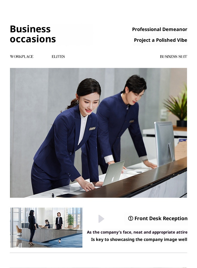 7045555501<2 QFV507045555501<2 New Uniform For Men And Women Gray Chinese National Style Professional Zhongshan Stand Collar Suit Business Formal Wear_voghion.com