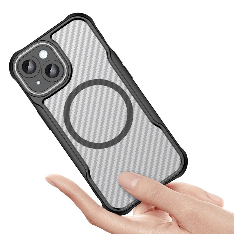 TechGlobe Kompatible Magnethülle für iPhone 15 Pro Max – Präzisions-Aussparungen, vollständige Abdeckung, PC-Doppelhülle_voghion.com