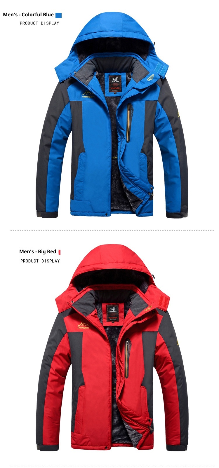 001 Cross-Border And Pants Set Winter Fleece-Lined Thickened Mountaineering Suit Outdoor Windproof Waterproof Jacket For Men_voghion.com
