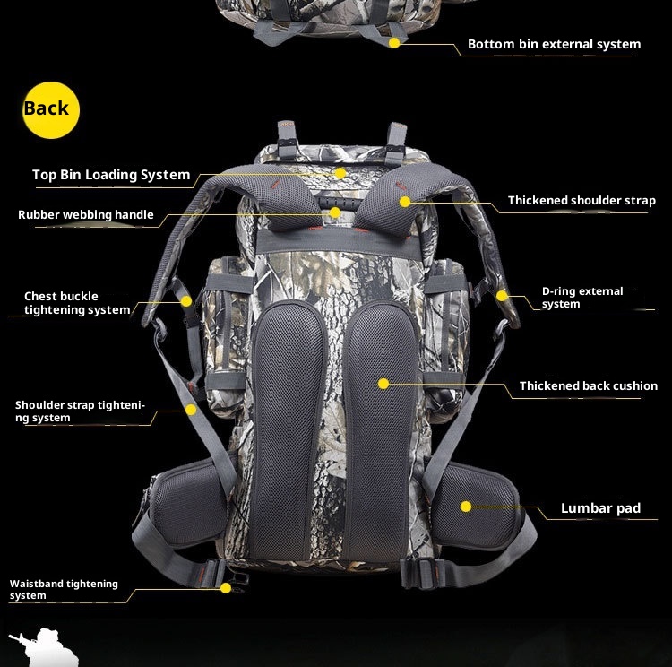 ActiveGo Foreign Trade Cross-Border Tactical Backpack For Men, Camouflage Leaf Pattern, Outdoor Hunting Large Capacity Hiking_voghion.com