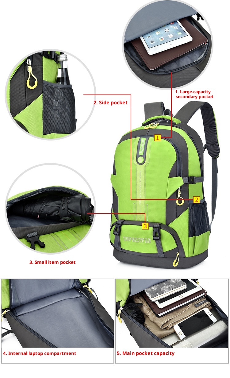 Zaino ActiveGo Cross-border per uomo e donna, borsa da viaggio per escursionismo, arrampicata, ciclismo, alla moda, grande capacità, doppio_voghion.com