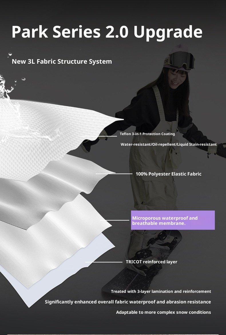 001 VECTOR Bib Single And Double Board Equipment Windproof Waterproof Loose Snow Pants Ski X20_voghion.com