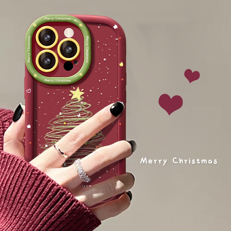 Étui TechGlobe compatible avec les iPhone 12/11 Pro Max et 13/14 Plus (modèle sapin de Noël), résistant aux chocs._voghion.com