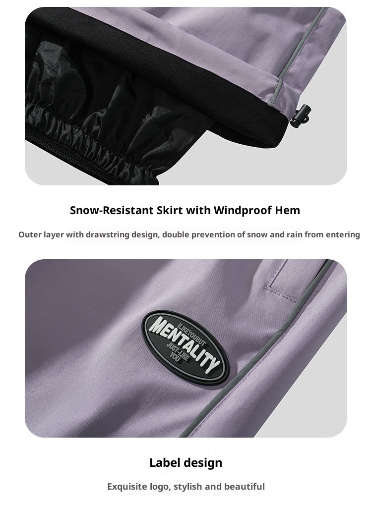 Jupe de ski imperméable et coupe-vent pour homme et femme, idéale pour les activités de plein air. Pantalon de ski chaud en polaire pour snowboard simple ou double._voghion.com