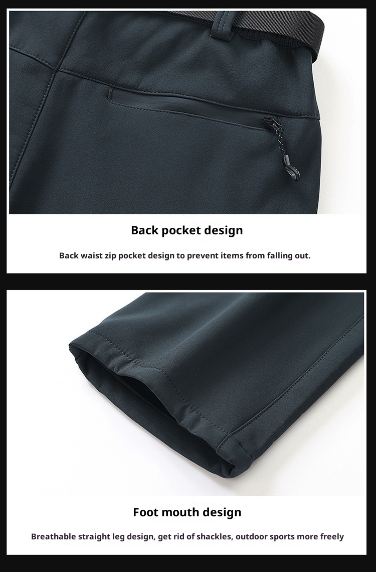 001 New Outdoor Soft Shell Fleece Lined Thicked Winter Warm Skiing Hiking Loose Windproof Waterproof Softshell Pants For_voghion.com