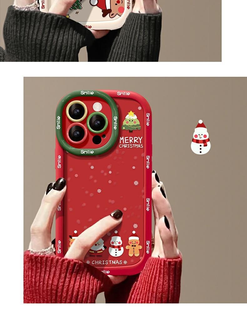 Étui TechGlobe adapté aux iPhone 13 Pro Max 14/12, modèle Père Noël, en silicone XR/XR, antichoc, 16 pouces._voghion.com