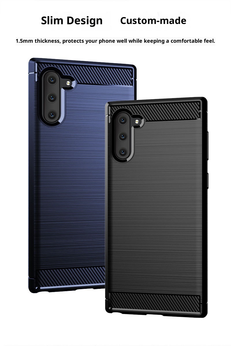 Custodia protettiva TechGlobe compatibile con telefono Note10 Samsung Note10+ in fibra di carbonio spazzolata, antiurto, morbida_voghion.com