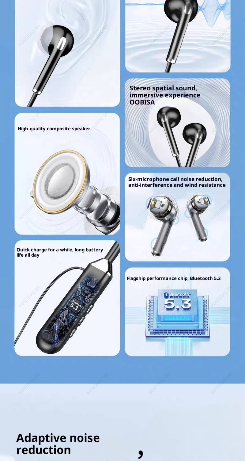 3c Bluetooth-Kopfhörer für Huawei und Xiaomi – Neues Sportmodell mit Geräuschunterdrückung, Nackenbügel und extrem langer Standby-Zeit_voghion.com