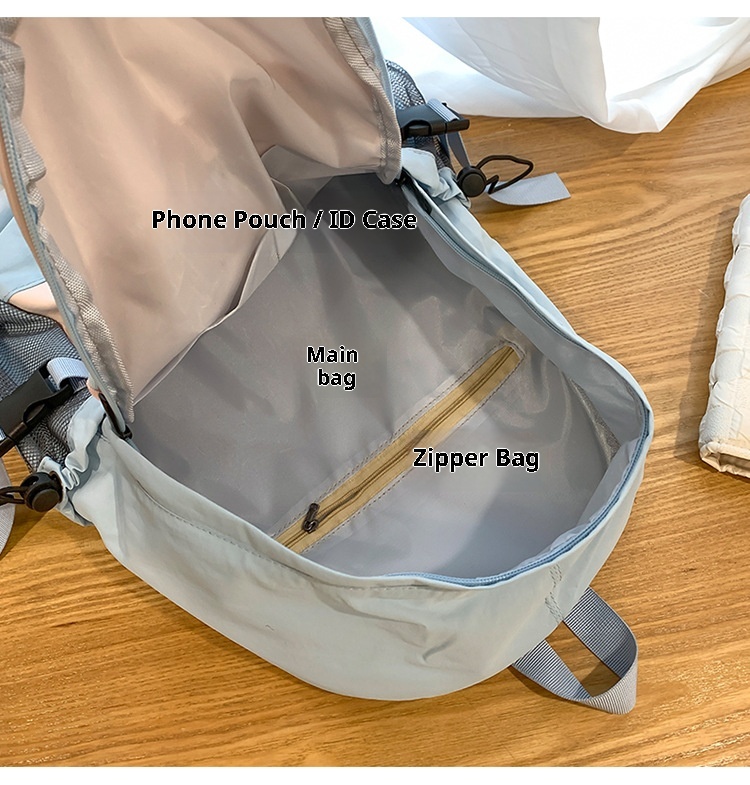 ActiveGo Color-Block Lightweight Backpack Women, Large Capacity Sports Outdoor Hiking Backpack, Trendy Drawstring School Bag For_voghion.com