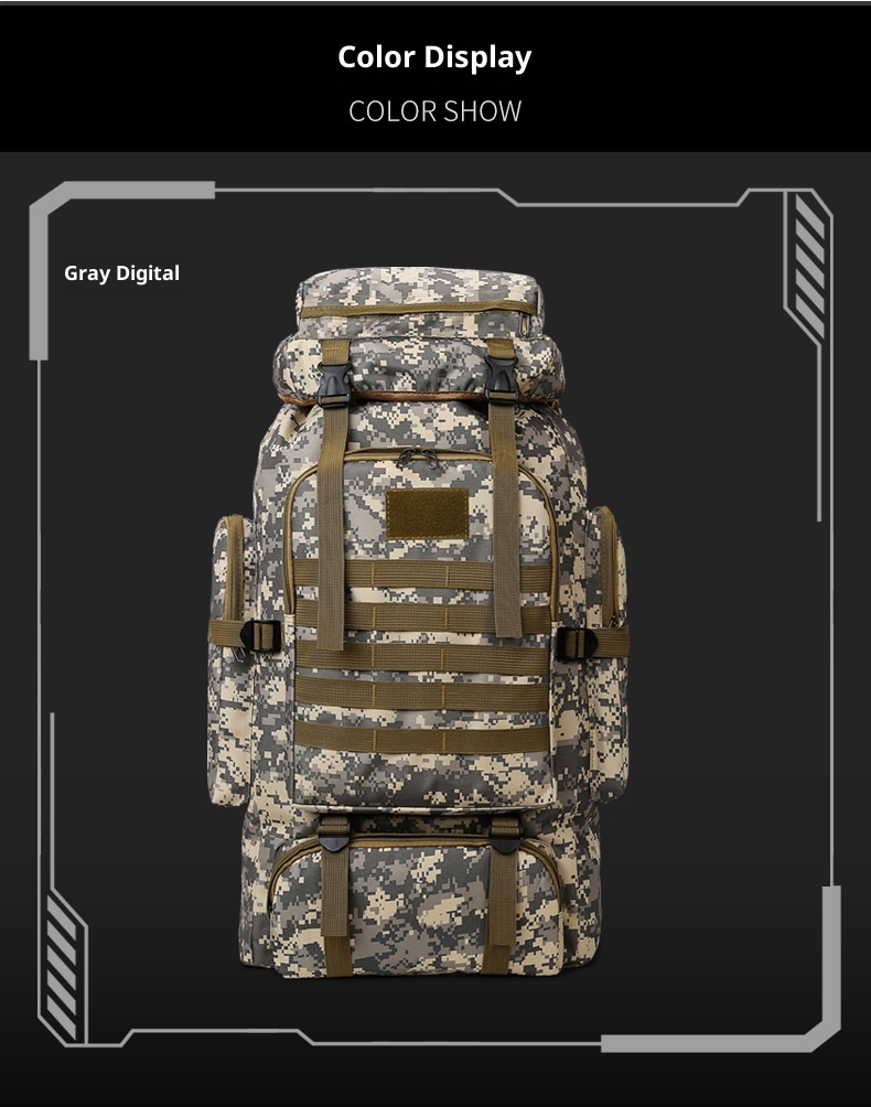 ActiveGo New Outdoor 80L Large Capacity Mountaineering Bag Waterproof Men's Casual Hiking Travel Camping Backpack_voghion.com