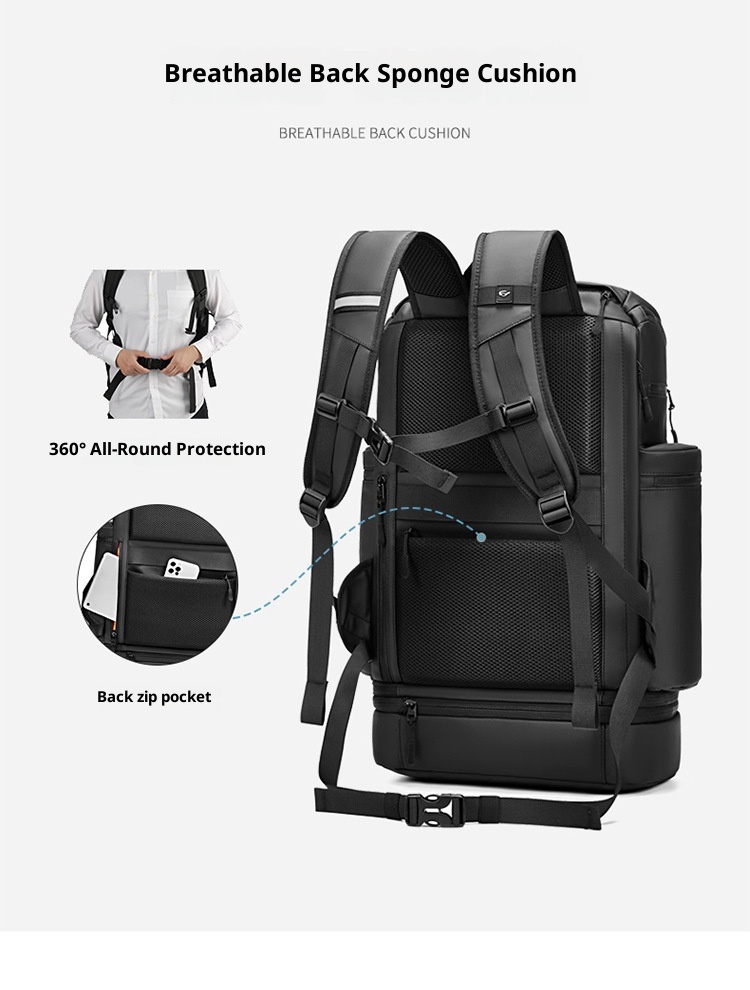 Zaino da viaggio ActiveGo da uomo, grande capacità, impermeabile, per studenti, viaggi d'affari, escursioni, brevi viaggi, per uomo_voghion.com