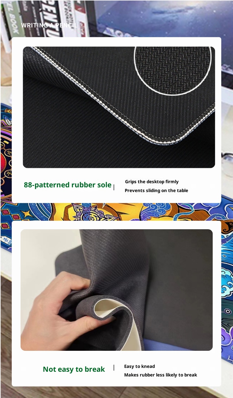 Tapis de souris 3c paysage avec bordure de verrouillage, épaisseur 4 mm, style japonais, tendance nationale, tapis de bureau chauffant pour clavier, en stock, vente en gros_voghion.com