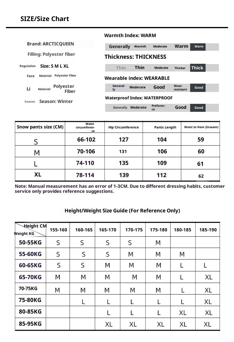 001 ARCTIC QUEEN Pantaloni da sci e snowboard invernali impermeabili e caldi, nuovi, per uomo e donna_voghion.com