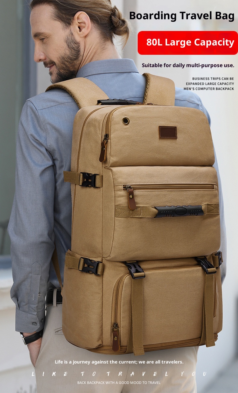 ActiveGo Maßgeschneiderter, multifunktionaler Rucksack aus Canvas mit großer Kapazität für Bergsteiger, getrennt für trockene und nasse Bereiche, Reisetasche_voghion.com