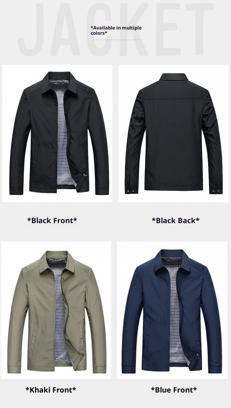 QFV507045555501<2 QFV507045555501<2 Giacca casual da uomo con colletto alto per giovani uomini di mezza età, cappotto alla moda spesso primaverile e autunnale_voghion.com