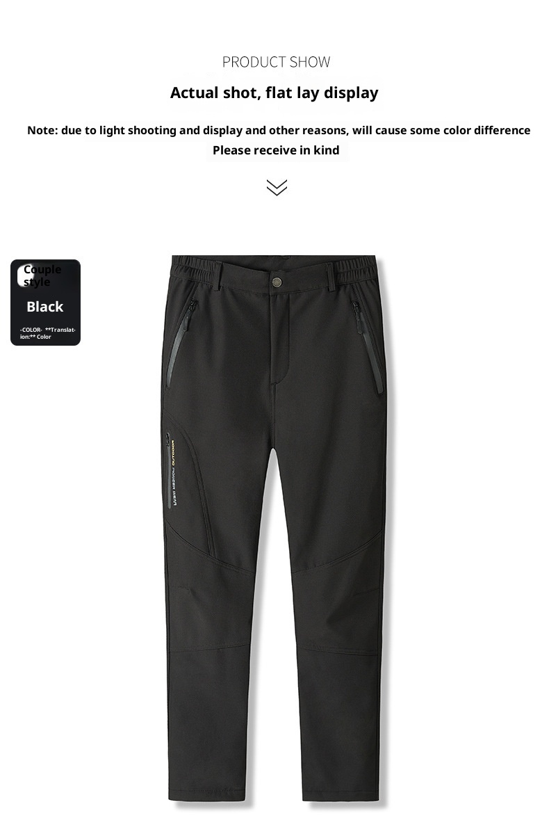 001 Wasserdichte und winddichte, fleecegefütterte, dicke Outdoor-Softshell-Cargohose für Damen und Herren_voghion.com