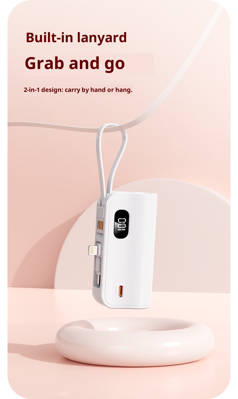 techglobe KC Cross-Border Pocket Capsule Bank 5000mAh Compact Emergency Tail Plug Mobile Power Gift Customization_voghion.com