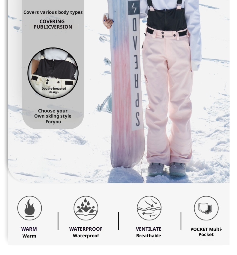 001 2025 Nuovi pantaloni da sci da donna coreani antivento impermeabili caldi imbottiti traspiranti larghi da snowboard X20_voghion.com