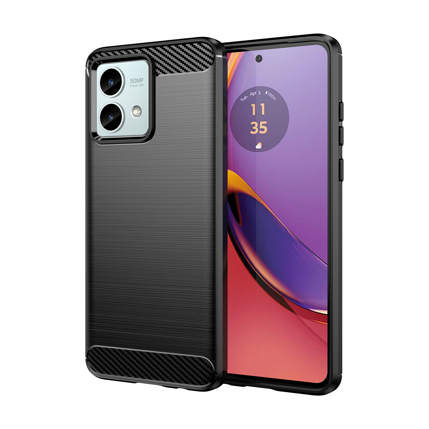 TechGlobe Compatible Moto G84 Phone Case Protective Cover G64 Silicone Brushed G54 Power Edition Full Coverage Anti-drop_voghion.com