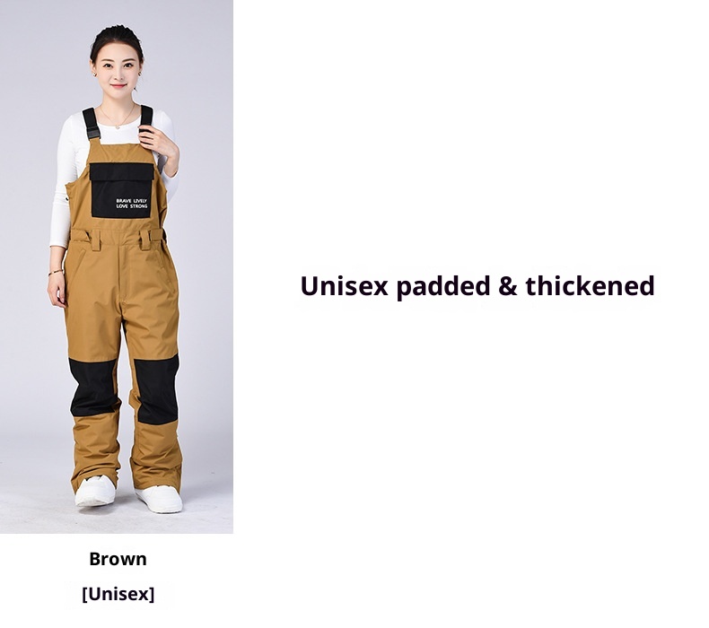 001 Pour hommes et femmes, style couple, salopette, vêtements de ski thermiques d'extérieur, combinaison de snowboard, pantalon de neige une pièce_voghion.com