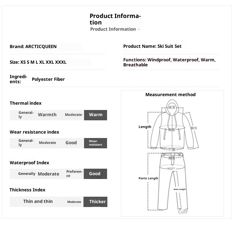 001 Ski Suit For Men Women, Workwear Style, Outdoor Warm Thickened Korean Version, Snowboarding Skiing Jacket And Pants,_voghion.com