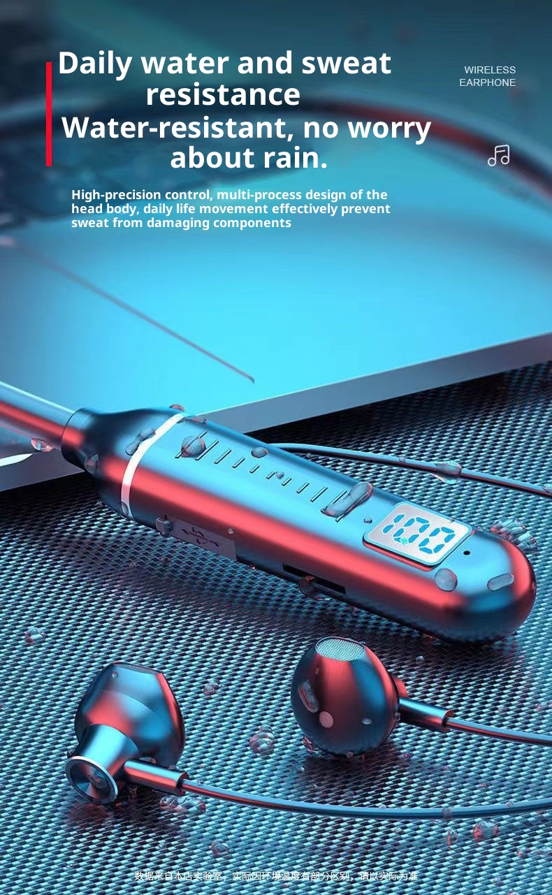 3c Wireless Bluetooth Suitable For Sports Stereo Noise Cancelling Digital Display Long Battery Life Cross-Border Neckband_voghion.com
