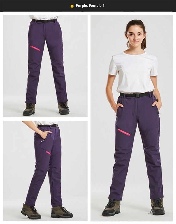 001 Winter Outdoor Lamb Wool For Men And Women Couples Waterproof Windproof Children's Softshell Ski Pants Thick_voghion.com