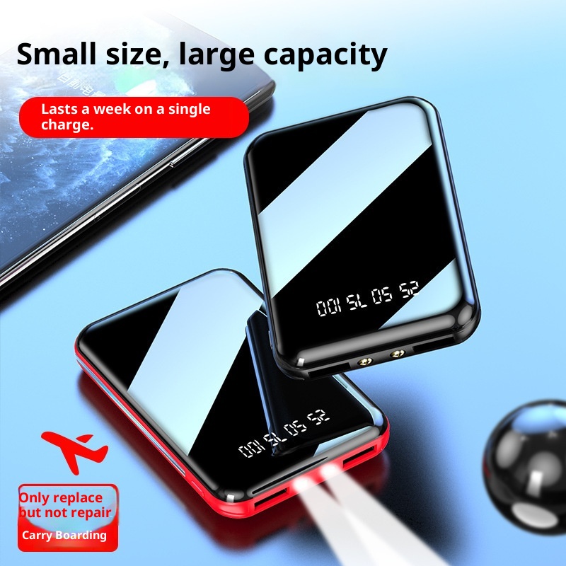 techglobe Kompakte, tragbare Powerbank mit 20000 mAh Kapazität, integriertem Kabel, ideal als Geschenk oder individuell gestaltbar_voghion.com