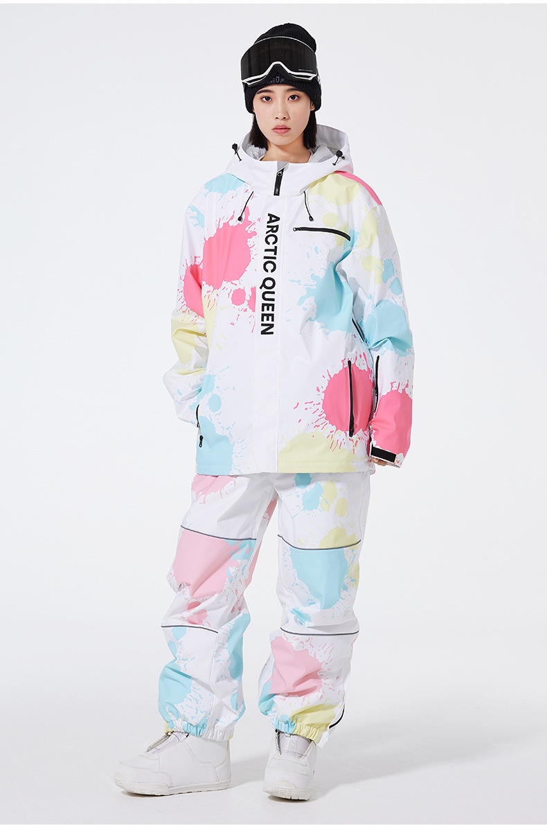 001 Damskie i męskie spodnie narciarskie OVERSIZE Zimowe, wodoodporne, ciepłe, wiatroszczelne, do jazdy na snowboardzie_voghion.com