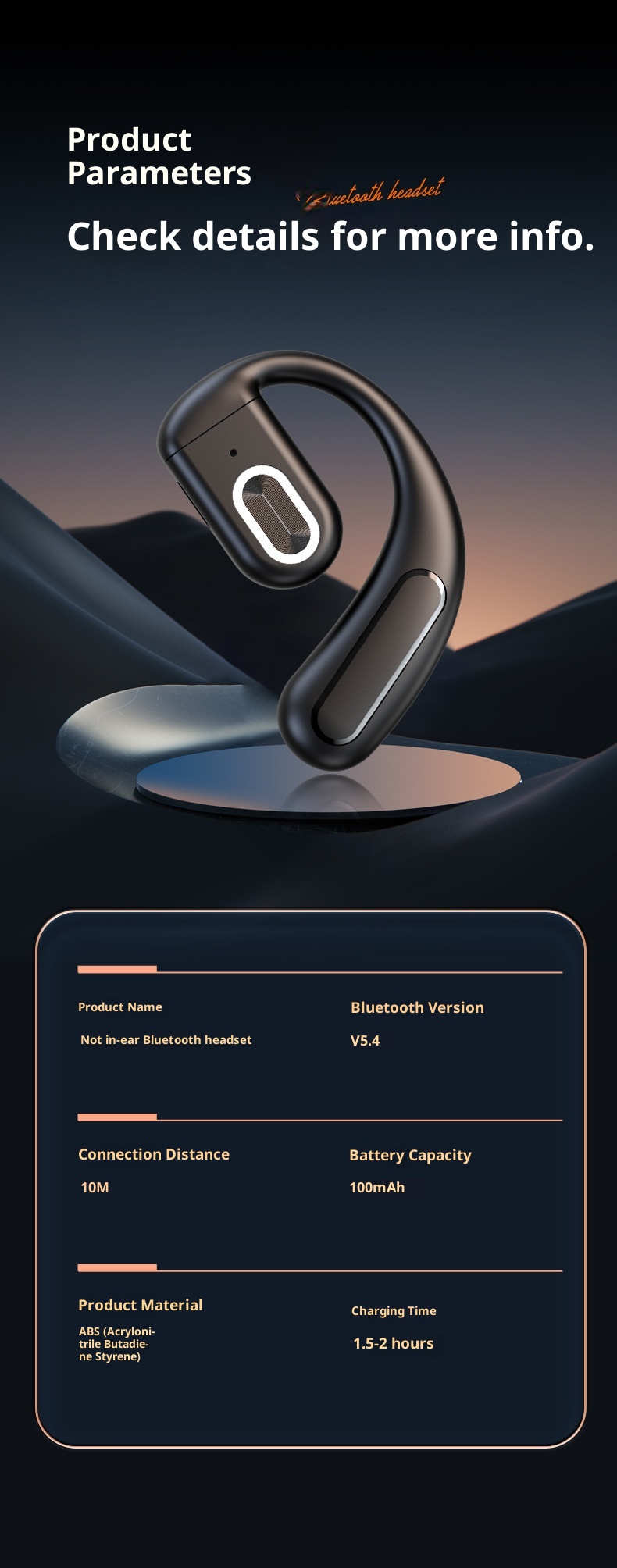 3c New Z70 Auricolare Bluetooth 5.4 non in-ear universale con traduzione in tempo reale AI con gancio sinistro e destro_voghion.com