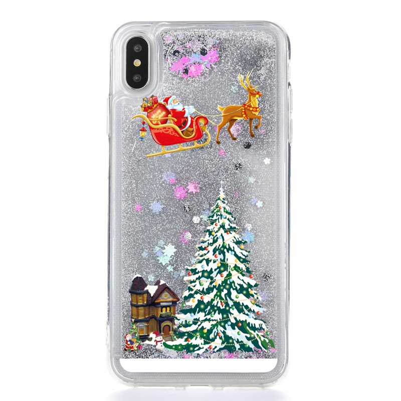 TechGlobe Compatible IPhone 16 Liquid Sand Phone Case Shockproof 15 Pro Personalized Creative 14 Women's 12 Christmas Tree_voghion.com