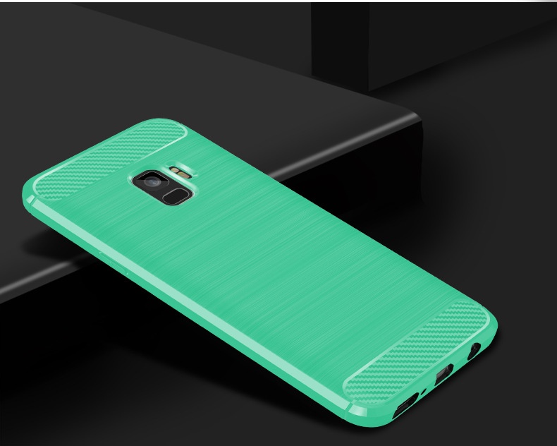 TechGlobe Custodia protettiva antiurto in fibra di carbonio spazzolata per telefono Galaxy Samsung S9_voghion.com