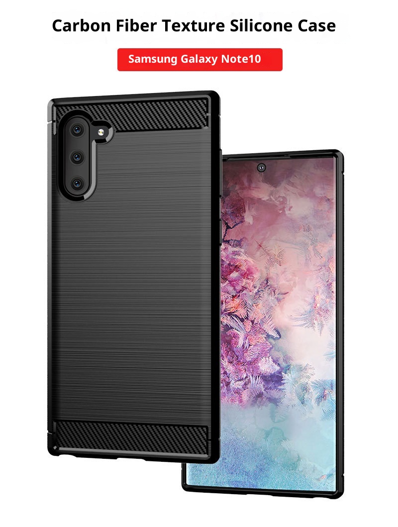 Custodia protettiva TechGlobe compatibile con telefono Note10 Samsung Note10+ in fibra di carbonio spazzolata, antiurto, morbida_voghion.com