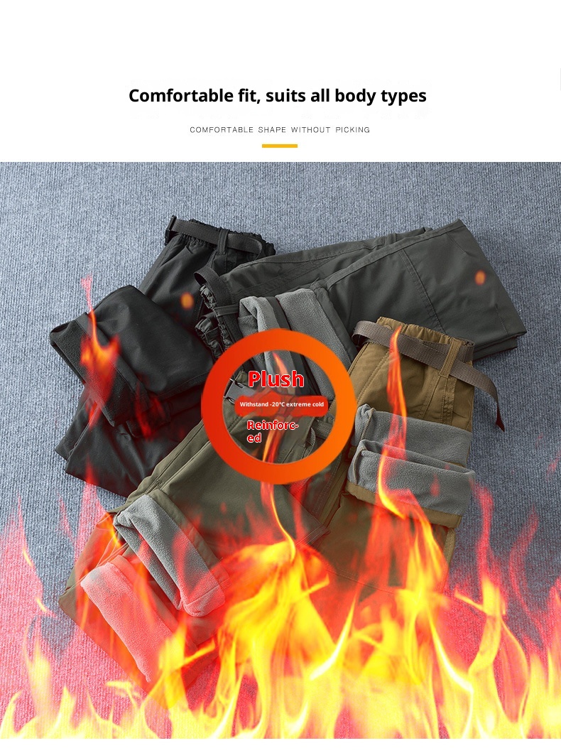 001 Wiatroodporne męskie spodnie motocyklowe z polaru 2025, idealne na zimę, do jazdy na nartach i w górach, cargo_voghion.com