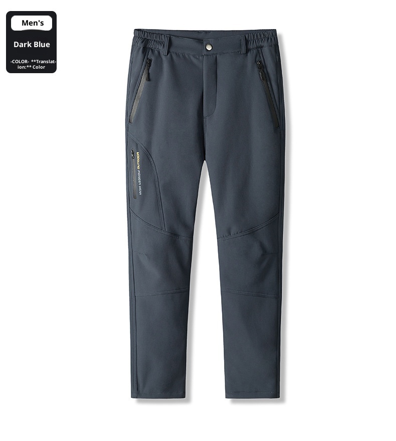 001 Wasserdichte und winddichte, fleecegefütterte, dicke Outdoor-Softshell-Cargohose für Damen und Herren_voghion.com