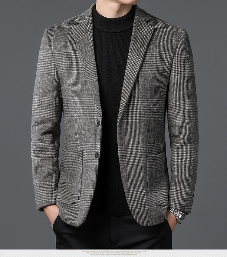 QFV507045555501<2 QFV507045555501<2 Giacca a quadri leggera casual in lana da uomo di mezza età, stile autunno inverno, disponibile in magazzino_voghion.com