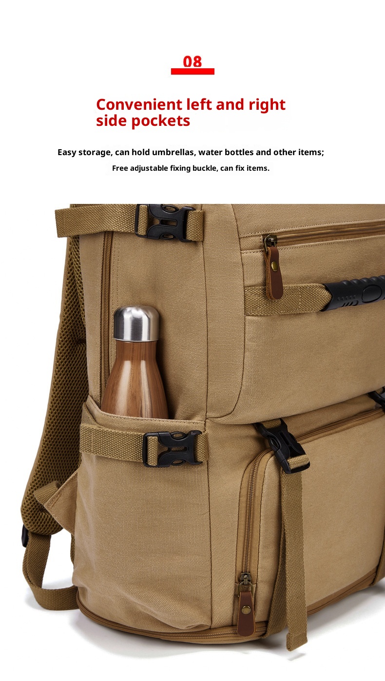 ActiveGo Maßgeschneiderter, multifunktionaler Rucksack aus Canvas mit großer Kapazität für Bergsteiger, getrennt für trockene und nasse Bereiche, Reisetasche_voghion.com