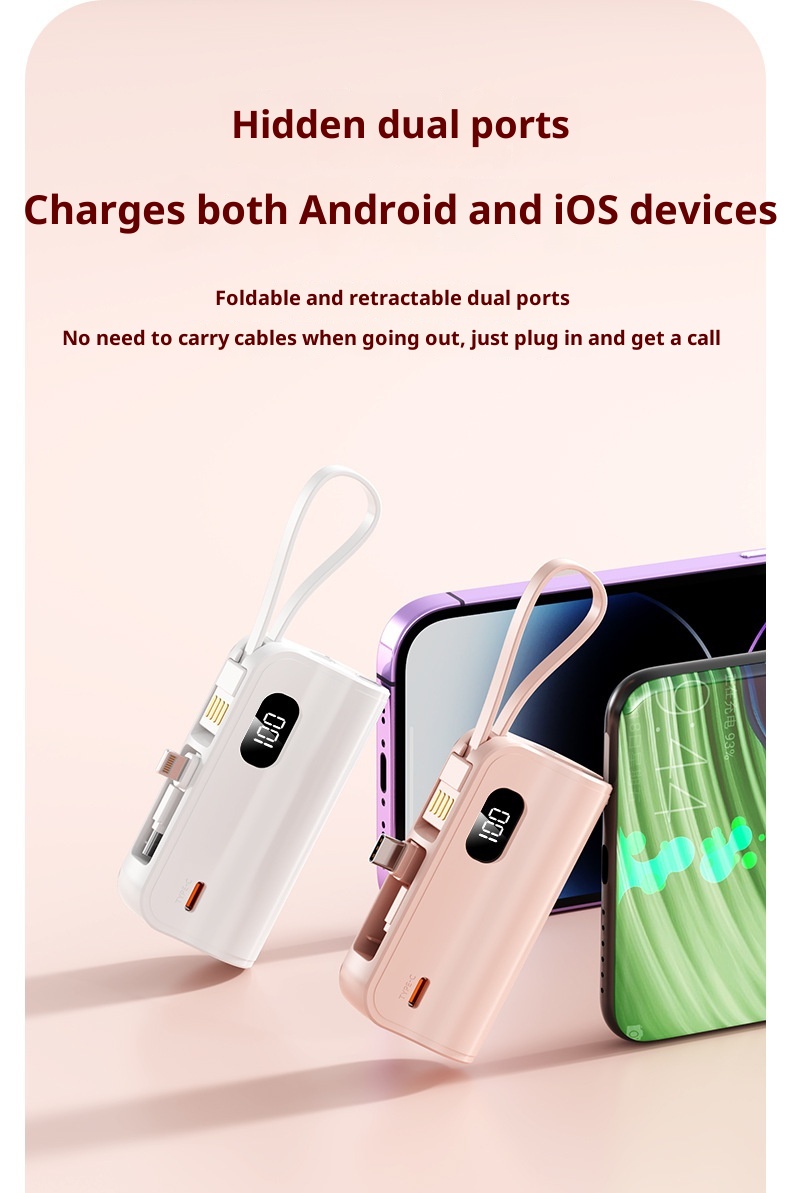 techglobe KC Cross-Border Pocket Capsule Bank 5000mAh Compact Emergency Tail Plug Mobile Power Gift Customization_voghion.com