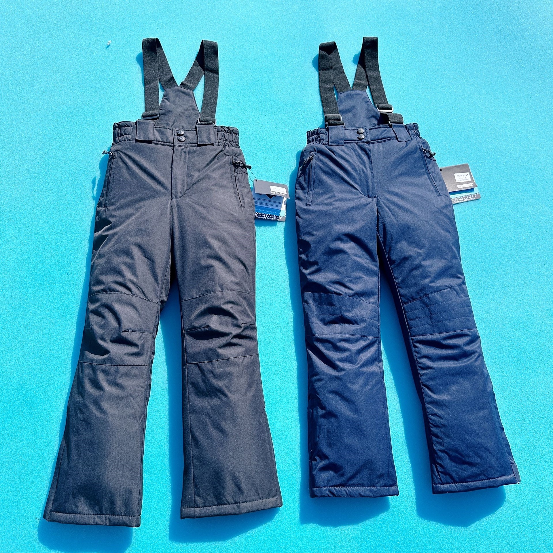 Pantalon de ski enfant 001, chaud, imperméable, coupe-vent et rembourré, avec bretelles, pour le ski en extérieur._voghion.com