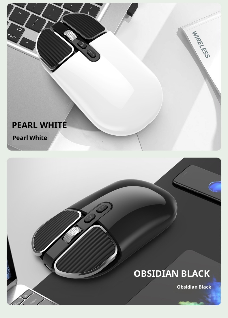 Techglobe Huma M203 Bluetooth Wireless Charging Silent Mouse Dual Mode For Computer Laptop Office Home Use Cross-border_voghion.com