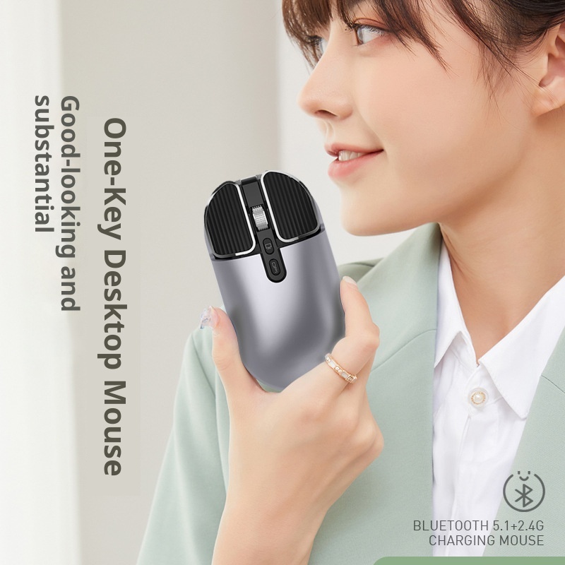 Techglobe Huma M203 Bluetooth Wireless Charging Silent Mouse Dual Mode For Computer Laptop Office Home Use Cross-border_voghion.com