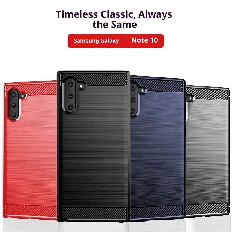 Custodia protettiva TechGlobe compatibile con telefono Note10 Samsung Note10+ in fibra di carbonio spazzolata, antiurto, morbida_voghion.com