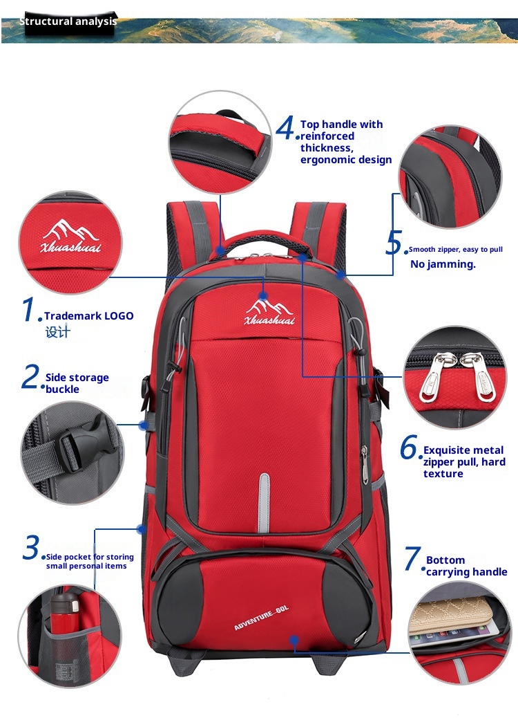 ActiveGo Backpack For Men, Large Capacity Travel Backpack, Sports Men's Oversized Outdoor Hiking Bag, Women's Luggage Bag_voghion.com