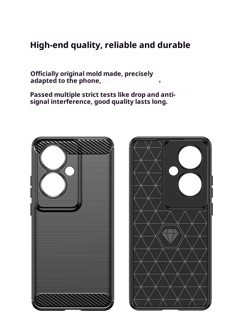 TechGlobe Custodia protettiva per telefono OPPO Reno11F F25Pro Reno11A in fibra di carbonio spazzolata, copertura completa, anti-caduta_voghion.com