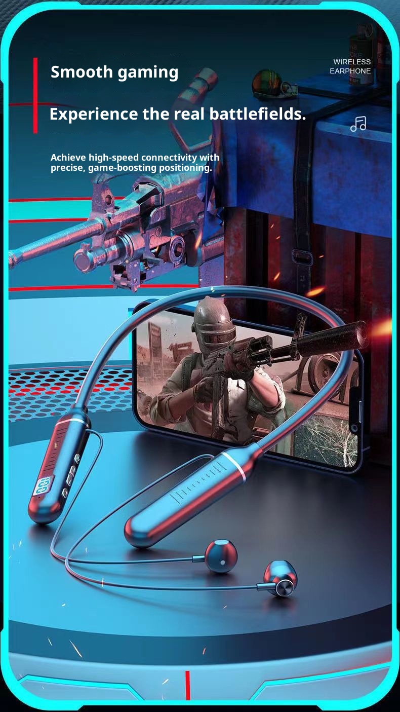 3c Wireless Bluetooth Suitable For Sports Stereo Noise Cancelling Digital Display Long Battery Life Cross-Border Neckband_voghion.com