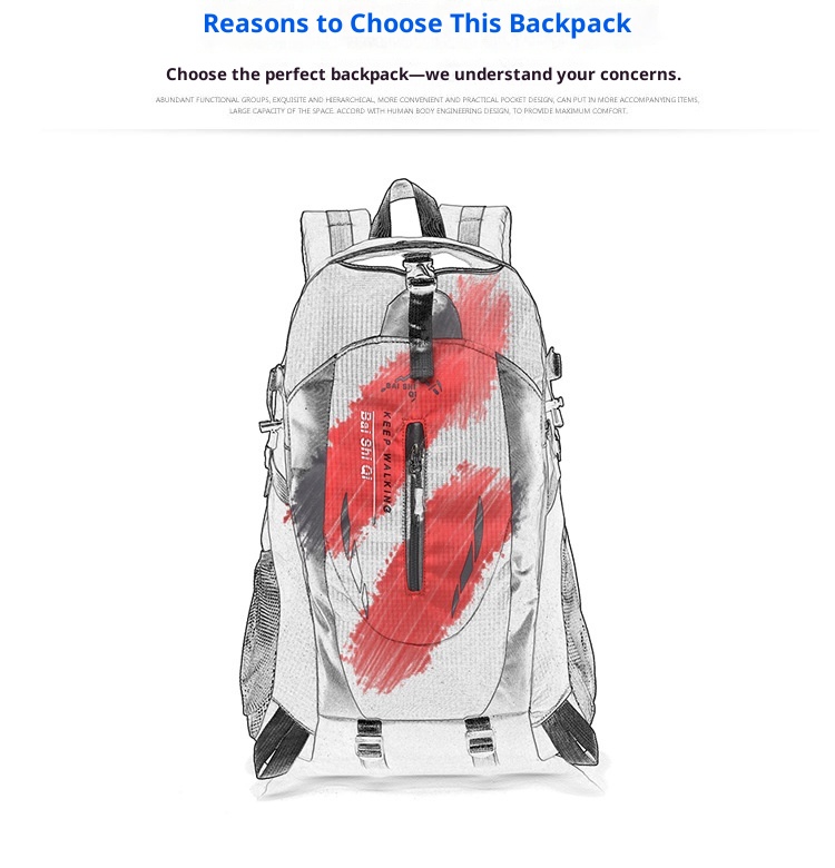 ActiveGo Men's New Lightweight Large Capacity Bag Waterproof Outdoor Multifunctional Travel Hiking Camping Backpack_voghion.com